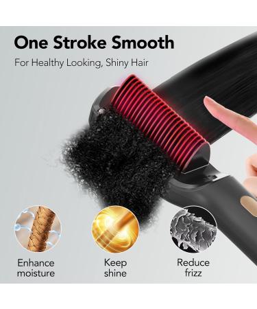 DAILYLIFE Hair Straightener Brush - Ionic Heat Comb with Digital Display Oil-Infused Dual Voltage 9 Temperature Settings for Women - Perfect for International Shipping - Buy Online on GoSupps.com