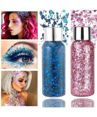 Mermaid Sequins Chunky Glitter Gel - Easy to Apply & Remove - Festival Liquid Eyeshadow for Body, Face, Hair, Nails - White - Buy Online on GoSupps.com