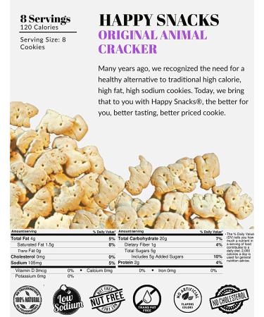Happy Snacks Animal Crackers - Non GMO Plant Based Ingredients - Nut & Peanut Free - Circus 8 Oz Bag (Pack of 6) - Buy Online on GoSupps.com