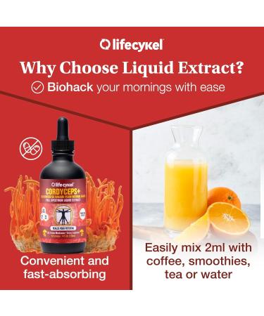 Life Cykel Cordyceps Mushroom Extract with Kakadu Plum - Energy Stamina & Vitality Support Natural Aging Supplement - Non-GMO and Vegan Tincture - 4Fl Oz 4 Fl Oz (Pack of 1) - Buy Online on GoSupps.com