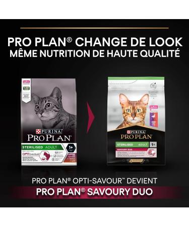 PURINA PRO PLAN | Sterilised Adult 1+ Savoury Duo | Rich in Duck and Liver | Dry Food | Cat | 3kg Bag - Buy Online on GoSupps.com