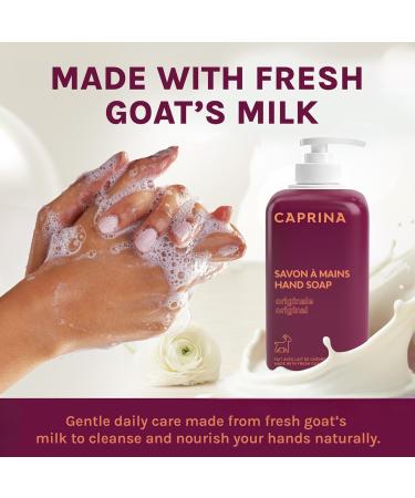 Caprina Liquid Hand Soap, Fresh Goat s Milk, 500 ml, Original Formula, Gentle Daily Cleanser for Hands Original 500 ml (Pack of 1) - Buy Online on GoSupps.com
