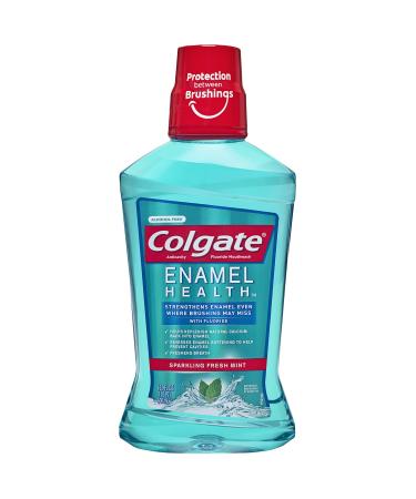 Colgate Enamel Health Anticavity Fluoride Sparkling Fresh Mint Mouthwash 16.9 Ounce