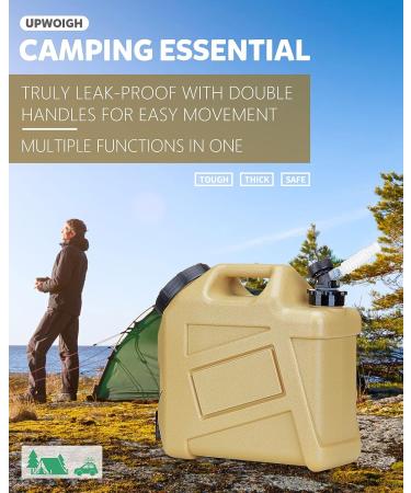 UPWOIGH Camping Water Container  2.6 Gallon Water Containers Jug  Truly No Leakage Water Storage  Warm Sand Color Water Tank BPA Free Portable Emergency Water Storage for Camping  Hiking - Buy Online on GoSupps.com