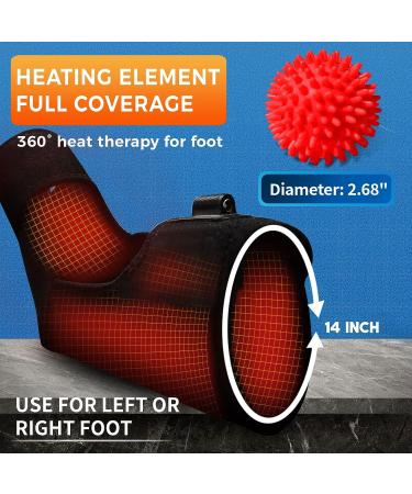 Sticro Heated Ankle Wrap for Achilles Tendonitis & Plantar Fasciitis Relief - Foot Heating Pad with Massage Ball for Sprained Ankle - Arthritis & Heel Pain Relief (Gray) - Buy Online on GoSupps.com