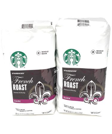 2 Packs of 40 Oz Starbucks French Roast Whole Bean Coffee  2 x 40 Oz  80 Oz French Roast 2.5 Pound (Pack of 2)
