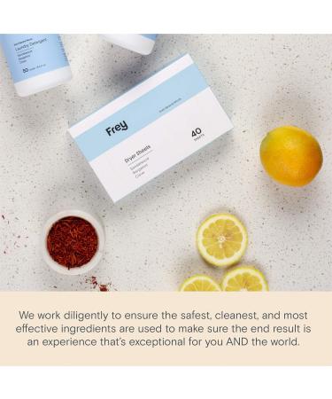 FREY Naturally Scented Dryer Sheets - 2 Pack, 80 Sheets - Sweet & Bold Sandalwood/Cedarwood Fragrance - Buy Online on GoSupps.com