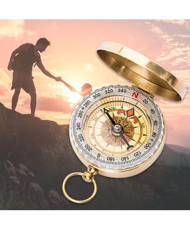 Posinly Camping Survival Compass Metal Pocket Compass Kids Compass for Hiking Camping Hunting Outdoor Military Navigation Tool 2 Pack - Buy Online on GoSupps.com