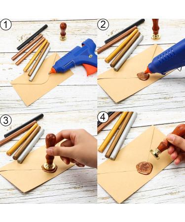 15 Bronze Glue Gun Sealing Wax Sticks for Retro Vintage Stamp and Letter | Ideal for Wedding Invitations, Cards, Envelopes, Snail Mails, Gifts - Buy Online on GoSupps.com