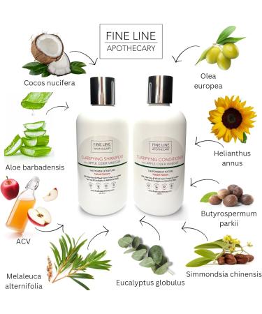 99% Natural CLARIFYING SHAMPOO - APPLE CIDER VINEGAR ALOE VERA TEA TREE & EUCALYPTUS - 250 ml by Fine Line Apothecary No Sulfates No Parabens No Silicone. Concentrated Low Lather - Buy Online on GoSupps.com