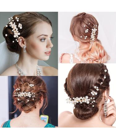 Elegant 9-Piece Pearl Bride Wedding Hair Comb & Pins Set - Gold Bridal Hair Accessories - Buy Online on GoSupps.com