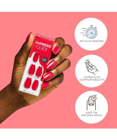 KISS Impress Color Gel Nail Set - Taupe | PureFit Technology | Polish-Free Mani | 30 Artificial Nails & Accessories - Buy Online on GoSupps.com