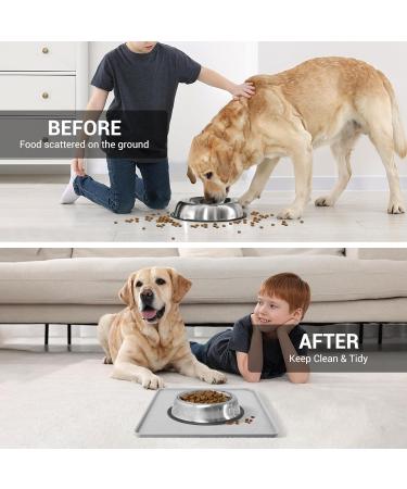 Coomazy Silicone Dog & Cat Bowl Pad | Slip-Resistant Waterproof Feed Mat (30x30cm Ash) - Perfect for Pets - Buy Online on GoSupps.com