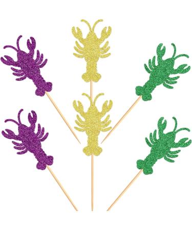 Ercadio 24 Pack Mardi Gras Lobster Cupcake Toppers Mardi Gras Cupcake Picks Mask Cupcake Toppers for Bachelorette Mardi Gras Party Baby Shower Birthday Party Cake Decorations Supplies Pattern-4 - Buy Online on GoSupps.com