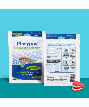 Platypus Orthodontic Flossers for Braces - 30 Count Bag (Pack of 4) | Unique Design Fits Under Arch Wire, Floss Entire Mouth in Less Than 2 Minutes | Increases Compliance by 84% - Buy Online on GoSupps.com