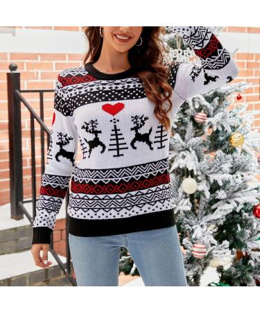 Funny Women's Christmas Sweater - Long-Sleeved Black Knitted Jumper for Winter - Buy Online on GoSupps.com