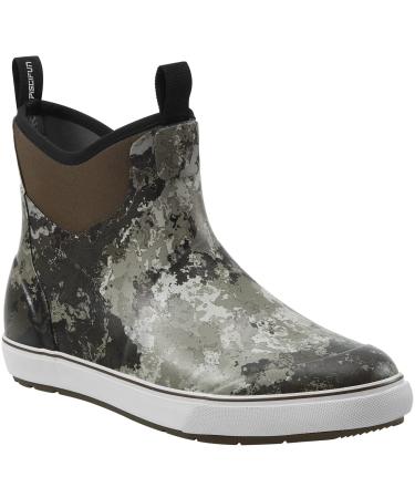 Piscifun Deck Boots for Men, Waterproof Fishing Rain Boots, Anti-Slip Rubber Boots with Breathable Neoprene Lining Camo 10