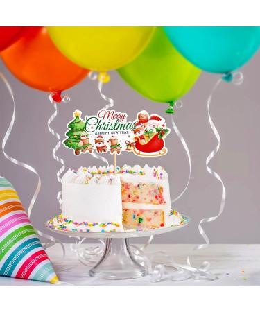 Blumomon 1Pcs Merry Christmas Cake Topper Xmas Cupcake Pick Decorations for Xmas Party New Year Ceremony Cake Cake Decor Party Supplies Christmas-1 - Buy Online on GoSupps.com