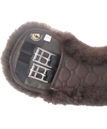 Merauno Lamb Wool Moon Belt Saddle - Anatomically Designed Dressage Belt Slip Resistant Merino Wool 85cm in Brown Nature Black & Anthracite - Buy Online on GoSupps.com
