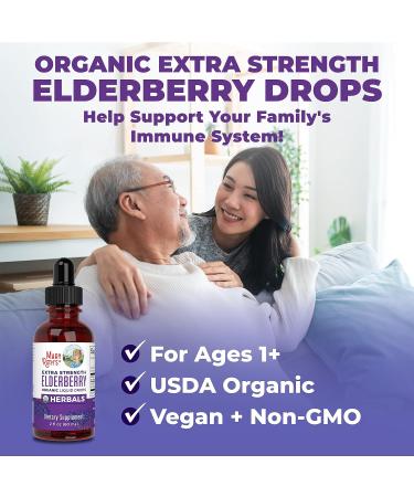 MaryRuth Organics Elderberry Syrup Extra Strength USDA Organic Elderberry Sugar Free Adults & Kids Immune Support Supplement for Ages 1+ Clean Label Project Verified Vegan Gluten Free 2 Fl Oz 1 Fl Oz (Pack of 1) - Buy Online on GoSupps.com