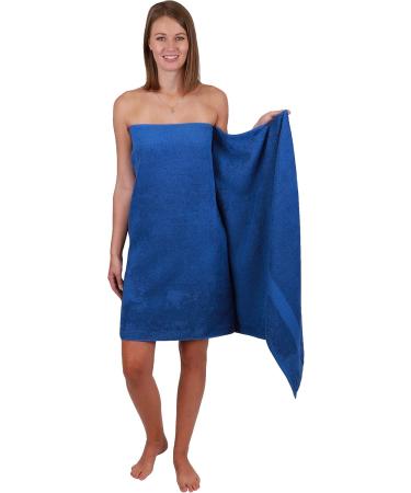 Betz 2-Piece Sauna Towel Set - Palermo 100% Cotton Terry XXL Bath & Beach Towels (80 x 200 cm) - Blue | International Shipping Available - Buy Online on GoSupps.com