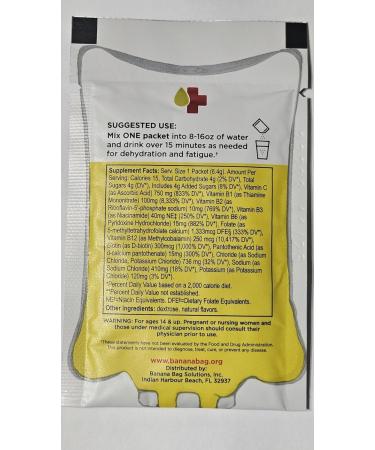 Banana Bag Oral Solution - Sweet Orange 30-Pack | Medbox Hydration Recovery Electrolyte & Vitamin Drink Mix | International Shipping Available - Buy Online on GoSupps.com