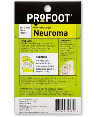 PROFOOT Inter-Metatarsal Pads - Neuroma Ball of Foot Cushions | Foot Pain Relief for Women & Men | Reduce Tingling & Burning | Shock-Absorbing & Breathable | 1 Pair - Buy Online on GoSupps.com