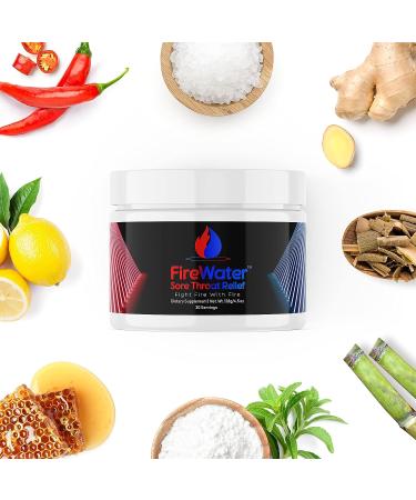 FireWater All Natural Gargle for Sore Throat Relief & Congestion - 30 Doses, Lemony Honey Flavor - Buy Online on GoSupps.com