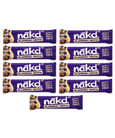 Nakd Blueberry Muffin Pack of 9 Nakd Raw Fruit Bars 35g each Gluten-free and sugar-free