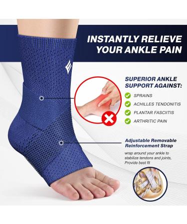 NEENCA Ankle Brace for Sprained Ankle | Compression Sleeve & Stabilizer for Pain Relief | Removable Strap for Plantar Fasciitis & Achilles Tendonitis | Suitable for Men & Women - Size Large Right - Buy Online on GoSupps.com