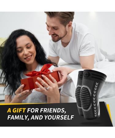 CAMBIVO Elbow Support - 1 Pair, Tennis & Golfers Elbow Sleeve for Men & Women, Arm Compression Brace for Sports, Pain Relief - Black - Buy Online on GoSupps.com