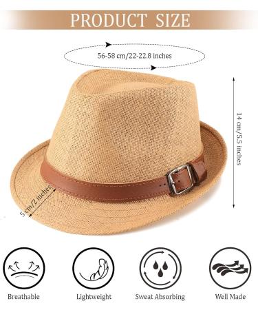 Ultrafun 3 Pack Straw Fedora Hat for Men Women - Classic Gangster Trilby Panama Sun Hat Set - Buy Online on GoSupps.com