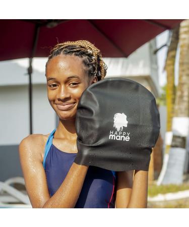 Happy Mane Silicone Swim Cap for Braids & Dreadlocks - Waterproof Cap for Long Curly Hair - Ideal for Women Teens & Kids - Rose Color - Buy Online on GoSupps.com