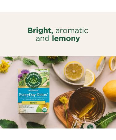 Traditional Medicinals Organic Chamomile Herbal Tea 16 Count & Organic Everyday Detox Lemon Herbal Tea - with Stinging Nettle & Burdock Root to Remove Accumulated Waste from The Body - 16 Tea Bags - Buy Online on GoSupps.com