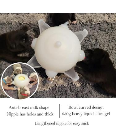 Buy Bubble Milk Bowl - Silicone Puppy Milk Bottle for Rearing | 4 Nipples (L Size White) - Ideal for Medium/Large Dogs - Buy Online on GoSupps.com