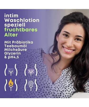 300 ml Prebiotic Intimate Wash Lotion for Women | pH 4.5 Soothing Gel with Tea Tree Oil - Gentle Care for Itching and Vaginal Dryness - Buy Online on GoSupps.com