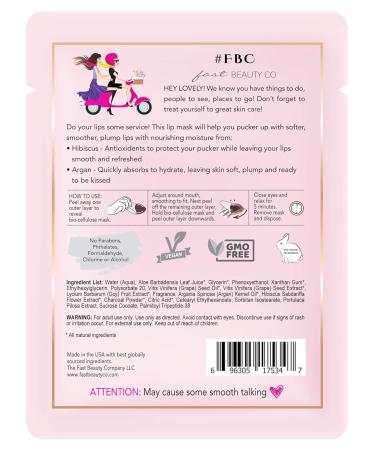 Buy Lip Service! Smoothing Biocellulose Lip Mask with Argan & Hibiscus Hydrating & Nourishing for All Skin Types | International Shipping Available - Buy Online on GoSupps.com