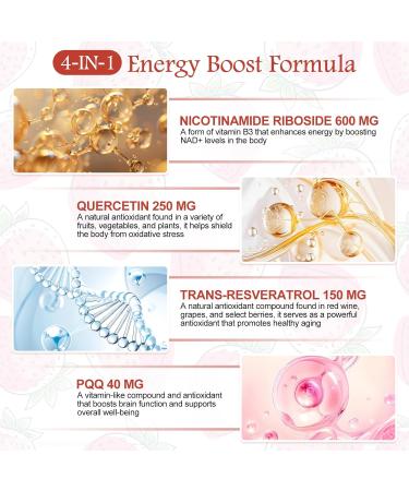 Dmtdnid NAD Supplement Liquid Packets NAD+ Liquid Supplement 1000mg with Nicotinamide Riboside Resveratrol PQQ Quercetin NAD+ Berry Flavor Drink Mix for Healthy Aging Energy & Focus| 30 Pack - Buy Online on GoSupps.com