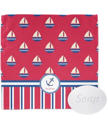 YouCustomizeIt Personalized Sail Boats & Stripes Washcloth