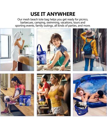 Portable Shower Mesh Caddy Bag for Travel and Swimming - Quick Dry Toiletry Organizer with Zipper (Dark Blue) - Buy Online on GoSupps.com