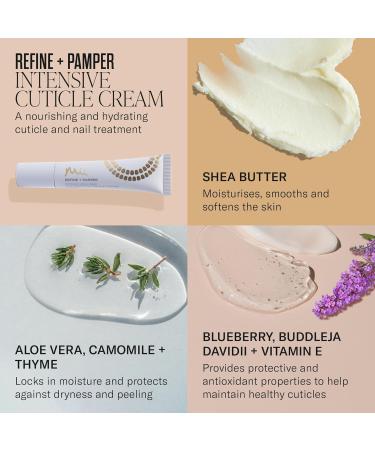 Mii Cosmetics Refine + Pamper Intensive Cuticle Cream | Cuticle Cream for Dry Cuticles Cuticle Softener & Nail Repair Treatment | Nail Care & Cuticle Care Essential for Healthy Nail Growth | 15ml - Buy Online on GoSupps.com
