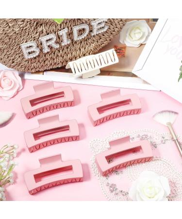 Xunyee 8 Pcs Bridesmaid Hair Clips - Large Matte Bridal Rectangular Claw Clips for Wedding - Pink Bachelorette Party Decor & Styling Accessories - Buy Online on GoSupps.com