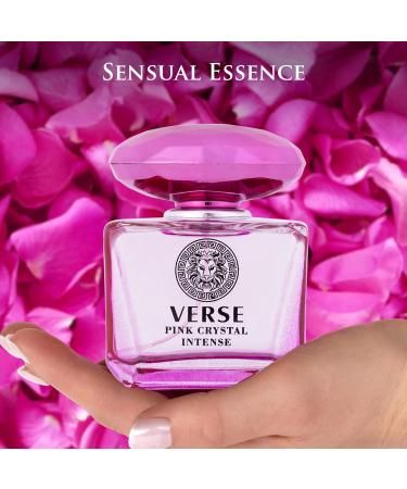 Verse Pink Crystal Intense for Women 3.4 fl Oz - Fruity & Floral Scents of Raspberry Peony Magnolia & Lotus Flowers - Base Notes of Amber Vibrant Musk & Deep Mahogany Wood - Elegant 100ml Bottle - Buy Online on GoSupps.com