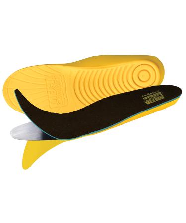 MEGAComfort PAM Puncture Resistant Insoles  Dual Layer 100% Memory Foam and Flexible Steel Plate for Enhanced Safety  Comfort and Protection  Men's Size 14-15  Yellow/Black Men's 14-15 Yellow/Black