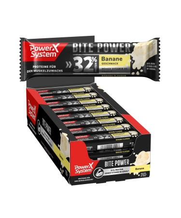 Power System Bite Power Banana 32% Protein High Protein Vitamin B6 24x35g Banana 35 g (24 pack) - Buy Online on GoSupps.com