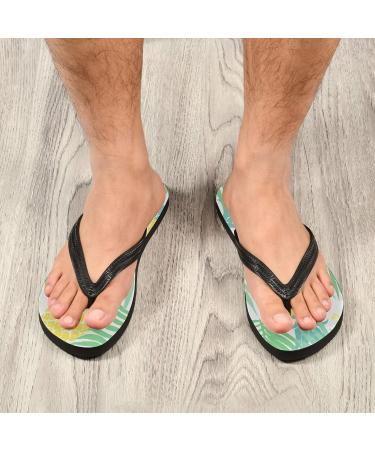 Mnsruu Yellow Palm Leaves Pineapple Flip Flops for Women & Men | Perfect for Home Hotel Spa & Travel - Buy Online on GoSupps.com