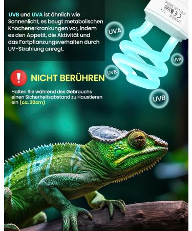 Tobebright 13W UVB Lamp 5.0 - Optimal Compact Fluorescent Lamp for Reptiles Aquariums & Terrariums | E27 AC220-240V - Buy Online on GoSupps.com