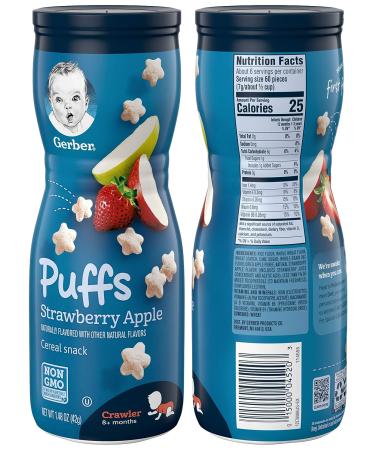 Gerber Puffs Cereal Snack Variety Pack - Strawberry Apple, Banana, Sweet Potato - 1.48 oz Each (Pack of 3) - Buy Online on GoSupps.com