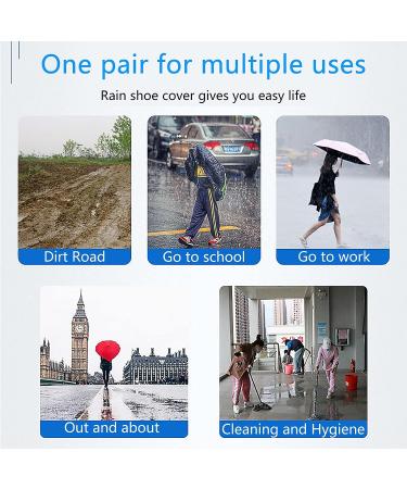 Waterproof Foldable Rain Shoe Covers - Non-Slip Sand Control Overshoes for Women, Men, and Kids - Reusable PVC Rubber Sole - X-Large - Buy Online on GoSupps.com
