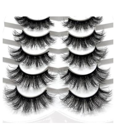 AUNUT 5 Pairs False Eyelashes Pack - 3D Faux Mink Long Thick Volume Dramatic Fake Lashes - Buy Online on GoSupps.com